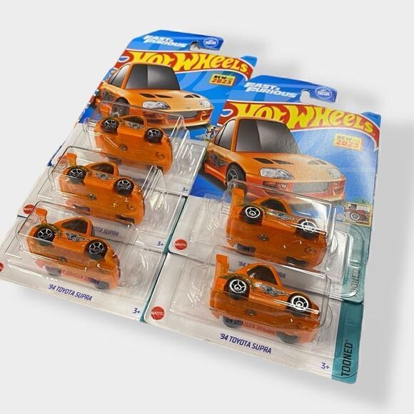 2023 Hot Wheels Tooned '94 Toyota Supra Fast & Furious New in Package Lot of 5 - Picture 2 of 6